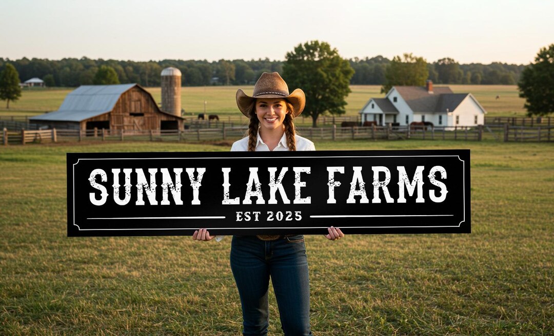 Wilstem Ranch Sign Large Western Style Custom Ranch Sign, Personalized Farm & Cabin Decor ...