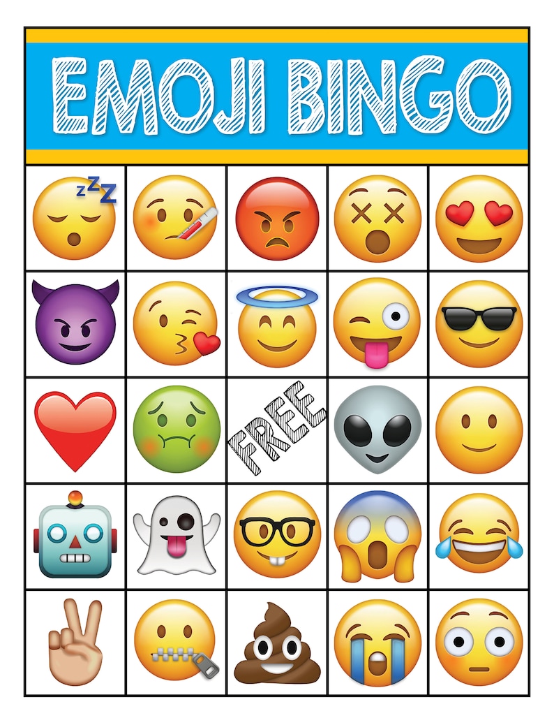 Buy EMOJI Printable Bingo Cards 8.5 X 11 10 Online in India Etsy