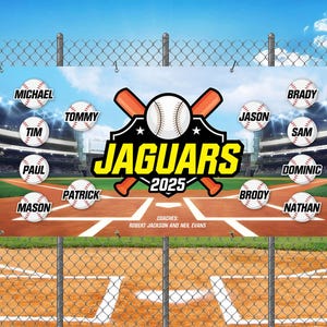 Baseball Team Banner, Softball Team Banner, T-Ball Team Banner, Little League Team Banner - Custom Baseball Banner, Printed, Grommets