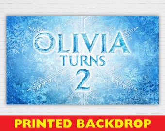 Frozen Backdrop - Disney Frozen Printed Banner - Custom / Personalized with Name Birthday Decoration Sign Party Vinyl Poster