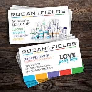 Rodan and Fields Business Cards (PRINTED), R+F Consultant - 2&quot; x 3.5&quot;, Custom Info, Free Ship