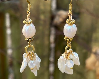 Pearl Earrings Drop/Pearl Earrings For Wedding/Pearl Earrings/Pearl Earrings For Bridesmaids/