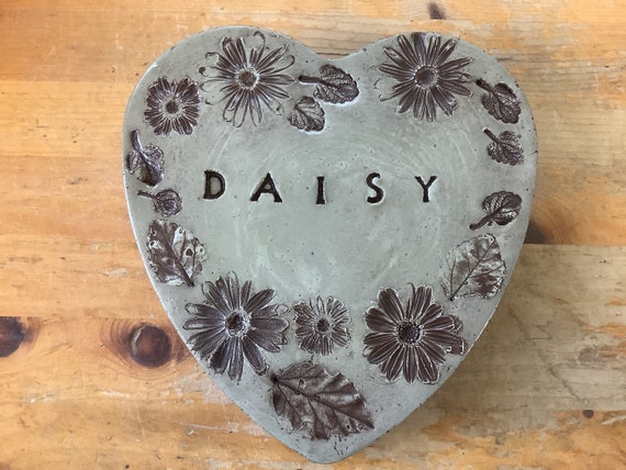 10 in. Solid concrete rustic pet memorial garden stone/ memorial stone/personalized stone memorial