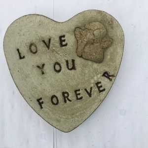 Rustic concrete heart stone/stepping stone