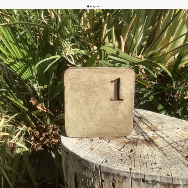 individual concrete numerical blocks/wedding table numbers