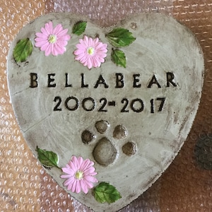 9 1/4 x 9 1/4  Heart garden stone/ pet marker/pet memorial/stepping stone