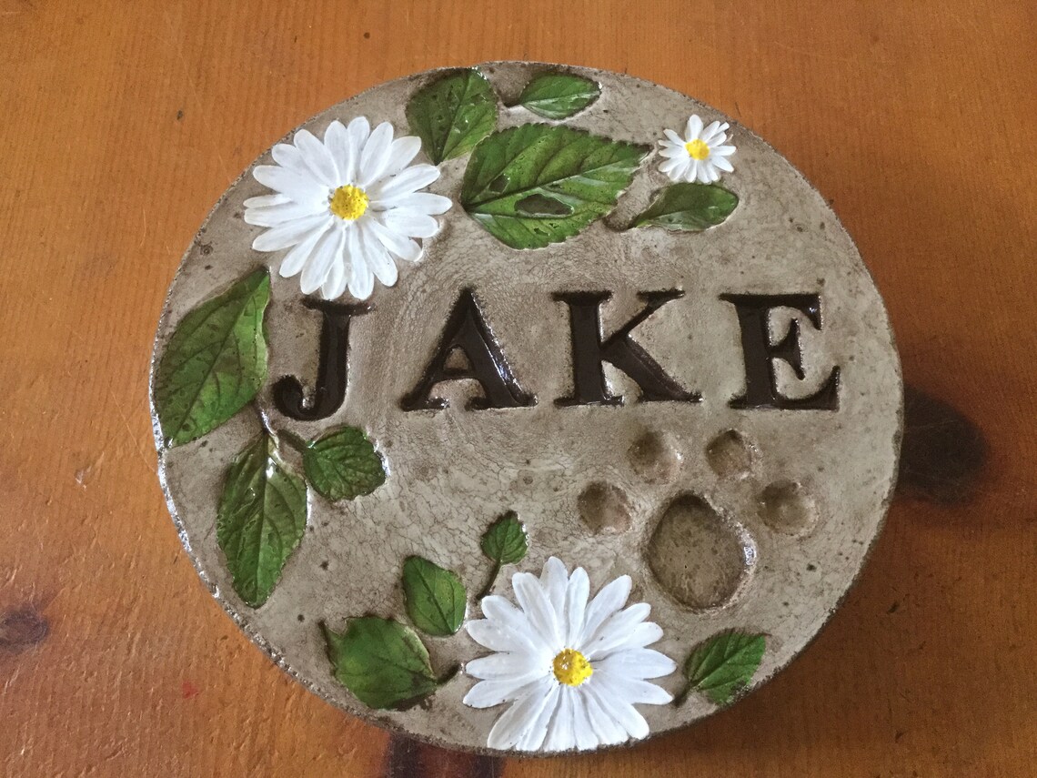9 In. Pet Memorial Stepping Stone/ Pet Marker/ Garden Stone Etsy