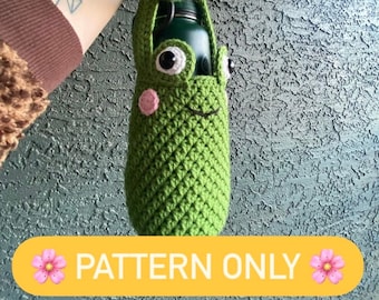 PATTERN ONLY - Crochet Frog Water Bottle Holder
