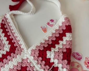 The Madeline Crochet Shoulder Bag – Handmade Granny Stitch Tote