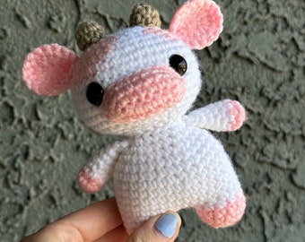 Mini Crochet Strawberry Milk Cow