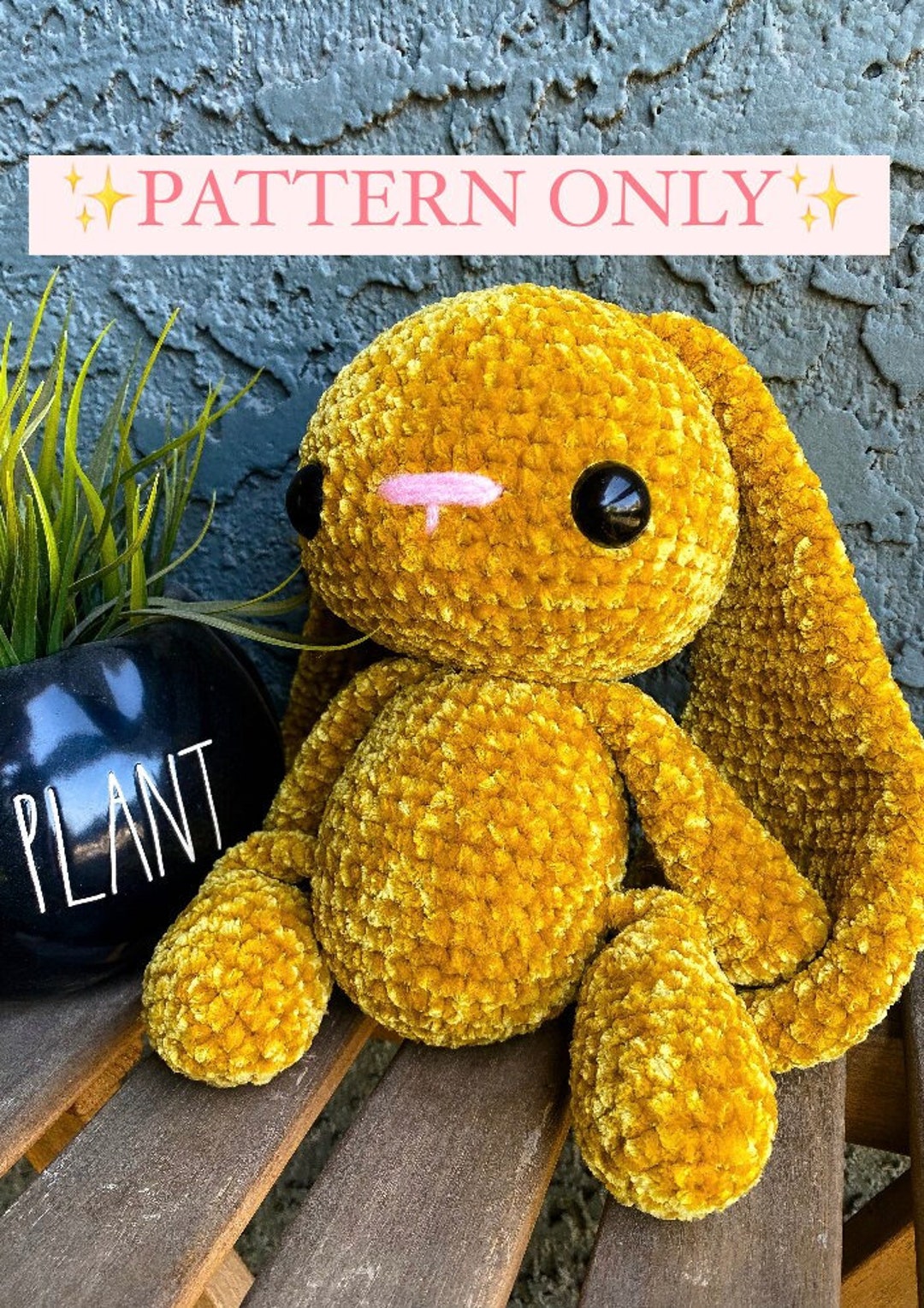 PATTERN ONLY Crochet Velvet Bunny Plushie Etsy