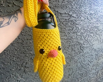 Crochet Duck Water Bottle Holder