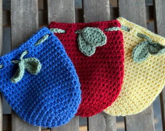 Crochet Fruit Pouch Wristlet