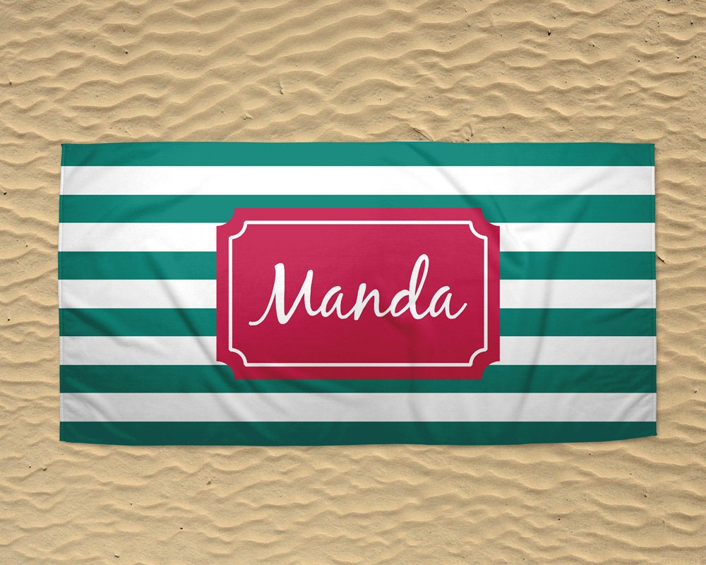 Personalized Beach Towel Monogram Beach Towel 30x60 Towel