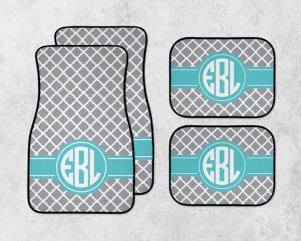Personalized Car Mats Preppy Car Mats Monogram Car Mat Set