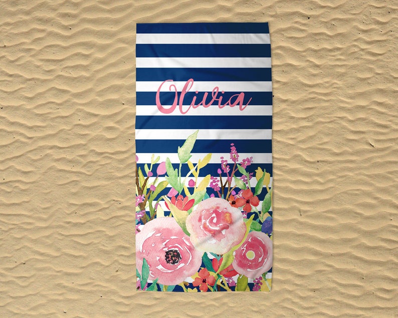 Monogram Beach Towel Wedding Beach Towel Bridesmaid Towels Etsy