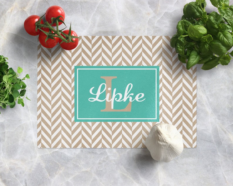 Wedding Gift Personalized Cutting Board Housewarming Gift Tempered Glass Cutting Board Monogram Cutting Board Custom Cutting Board