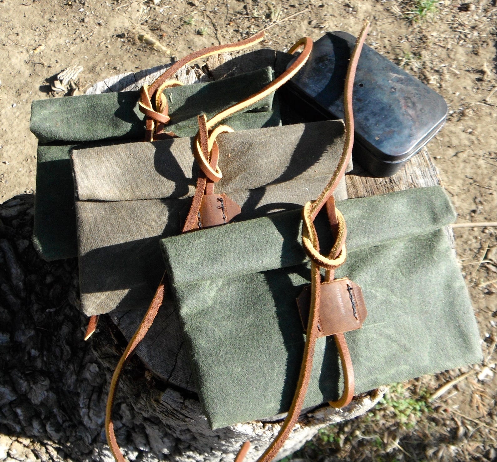 Brown Dog Pouch and Bag Waxed Canvas Roll Top Pouch Organize Etsy