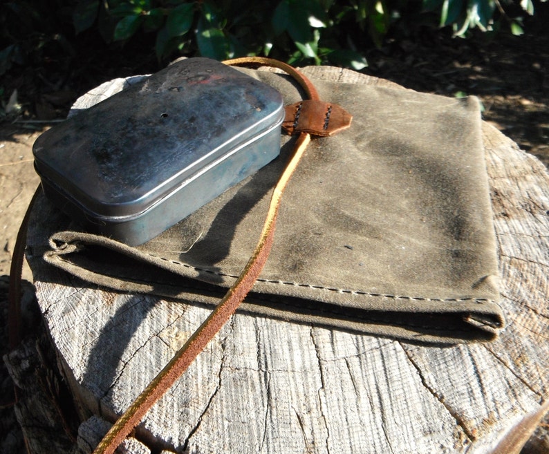Brown Dog Pouch and Bag Waxed Canvas Roll Top Pouch Organize Etsy