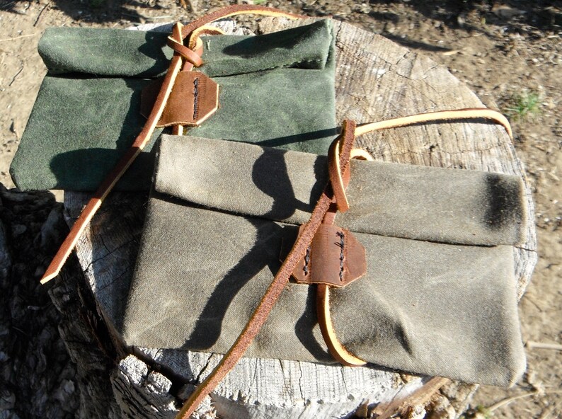 Brown Dog Pouch and Bag Waxed Canvas Roll Top Pouch Organize Etsy