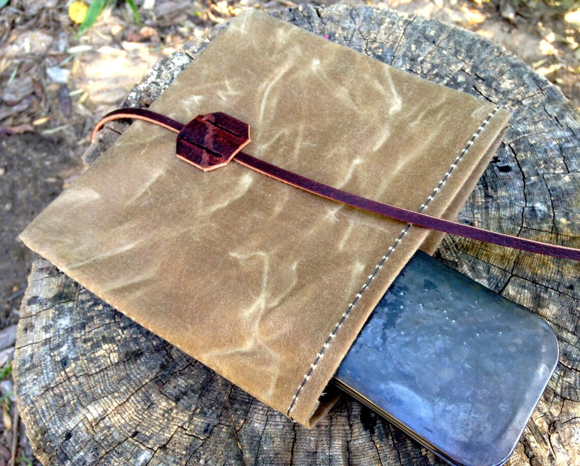 Brown Dog Pouch and Bag Waxed Canvas Roll Top Pouch Organize Etsy