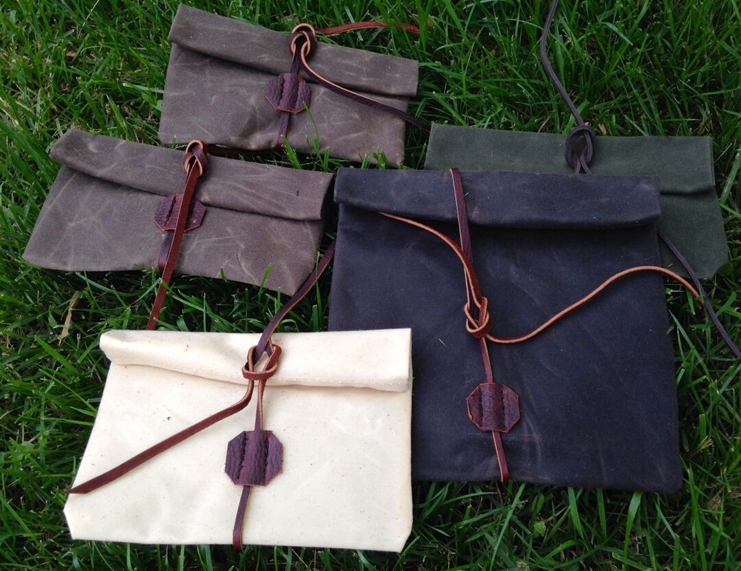 Brown Dog Pouch and Bag Waxed Canvas Roll Top Pouch Custom Sizes Etsy