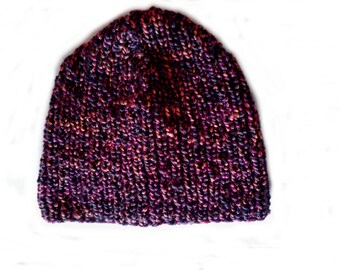 Orange and purple Heather Beanie T56