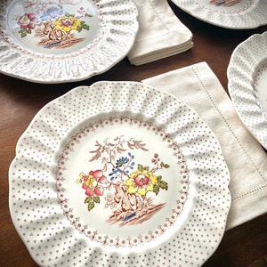 Vintage Royal Doulton Grantham Speiseteller, 4er-Set, englische Transferware
