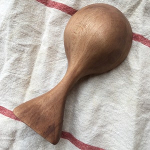 Hand carved, natural cherry wooden scoop image 6