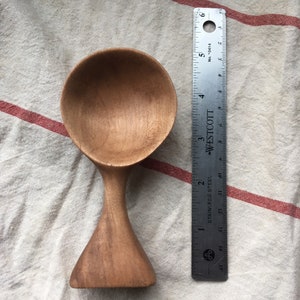 Hand carved, natural cherry wooden scoop image 3