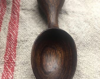 Hand carved, natural teak, wooden scoop