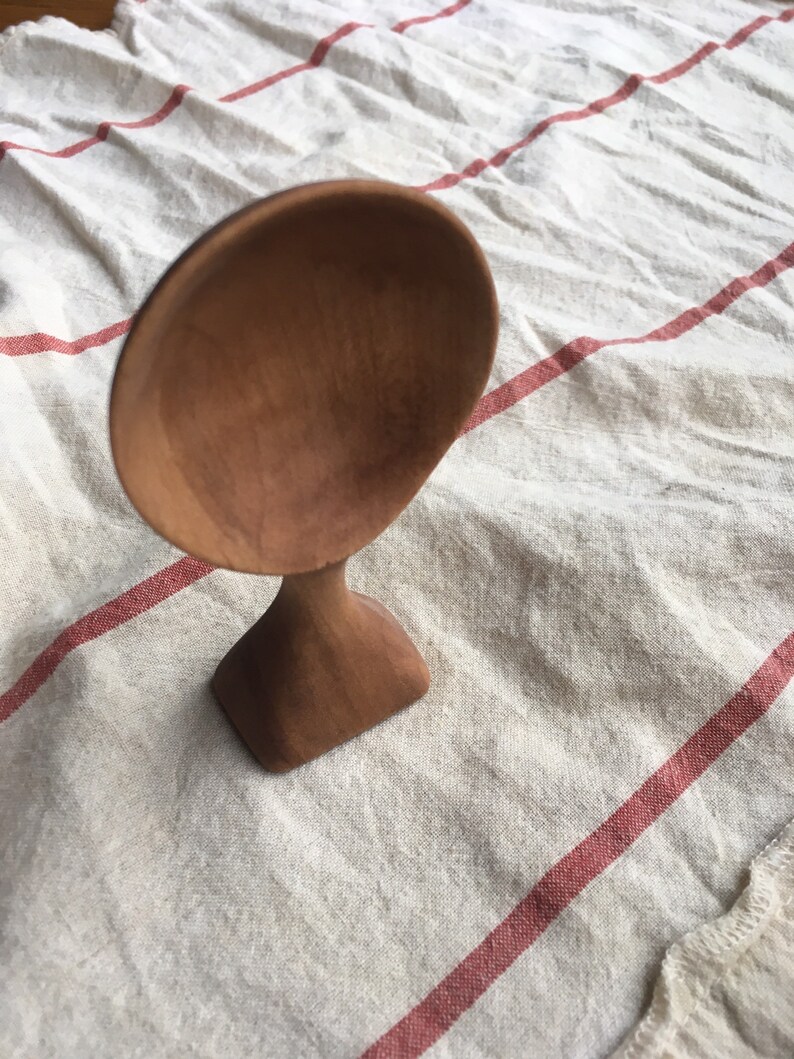 Hand carved, natural cherry wooden scoop image 8