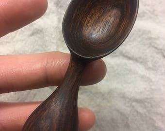 Hand carved, natural teak, wooden scoop