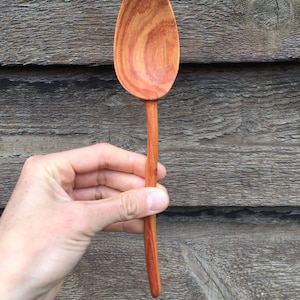 Hand carved, natural tulipwood spoon