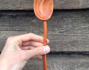 Hand carved, natural tulipwood spoon