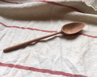 Hand carved, natural cherry, wooden spoon