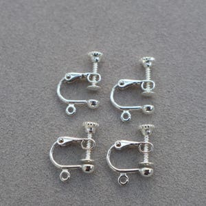2pcs,1pair,925 Sterling Silver Clip on Earring Component, Non Pierced, Jewellery Findings