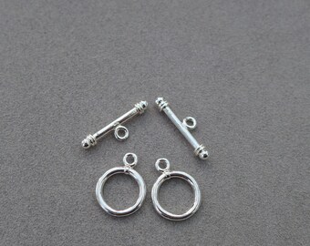 2 Sterling Silver Toggle Clasp, 925 Stering Silver Toggle Clasps, 925 ...