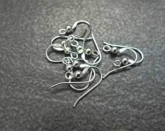 10pcs,5 pairs,925 Sterling Silver,Fish Hook with Ball Earring,Earring Component,Wholesale