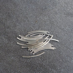 10pcs,925 Sterling Silver,Curved Round Tube Beads, Spacer,Wholesale Price