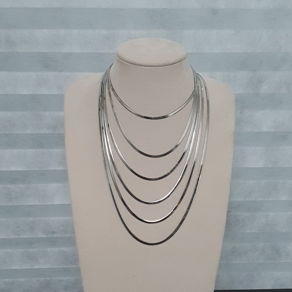 Cadena De Plata De Ley Brillante Con Baño De Rodio, Cadena De Eslabones Martillados, Collar De Plata 925 Resistente Al Deslustre, 16-18 Pulgadas - México
