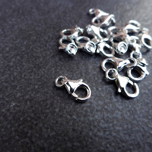 10pcs Medium Size 12mm*6mm 925 Sterling Silver Pear Shape Lobster Clasp With Open Jump Ring Made in ITALY