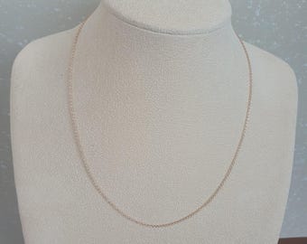 18" 14K Rose Gold,1.25mm width Cable Chain Necklace  Daily Jewelry