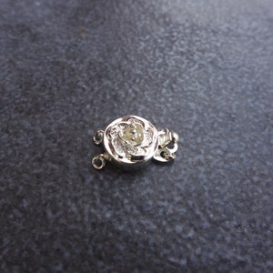 925 Sterling Silver,Flower Shape Box Clasp,Pearl Strand Clasp,Findings.Clasps