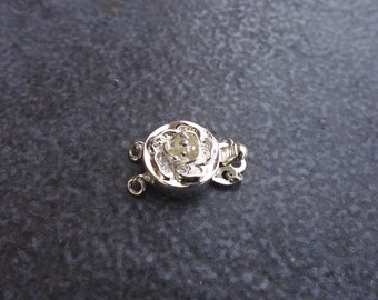 925 Sterling Silver,Flower Shape Box Clasp,Pearl Strand Clasp,Findings.Clasps