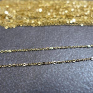 3.3 ft, 16k vergoldet, 925 Sterling Silber Unvollendete Flachkabel Kette, 0,8 mm, 1,1 mm, 1,5 mm, 1,75 mm