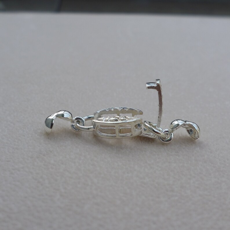 925 Sterling Silver,Box Clasp with end clamp,for Necklace or Bracelets,DIY,Jewelry making Craft. 画像 5