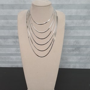 925 Sterling Silber, 3.5, 4.5, 6 mm, Herringbone Halskette, 14 &quot;~ 24&quot;, Nickel Bleifrei, Schlangenkette Halskette