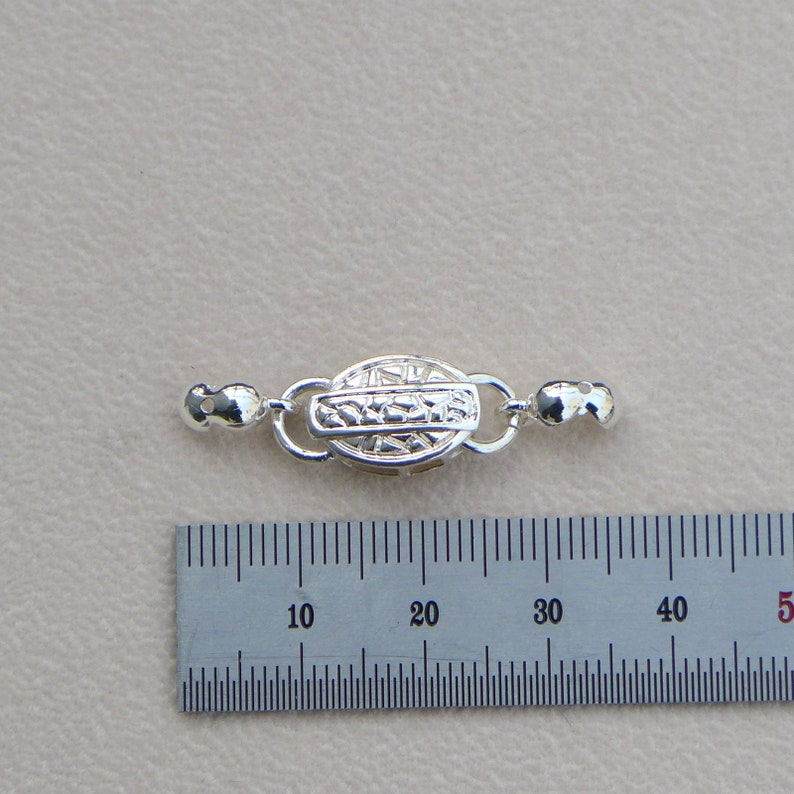 925 Sterling Silver,Box Clasp with end clamp,for Necklace or Bracelets,DIY,Jewelry making Craft. 画像 2