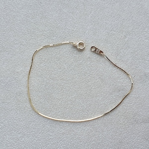6&quot;,6.5&quot;,14K Yellow Gold,0.45mm silky Box Chain Bracelets,Super thin and dainty chain bracelets